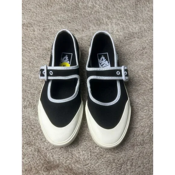 Vans Mary Jane Ballerina Black Women’s Sz 5 Athletic Shoe Black Sneaker New - Picture 3 of 11